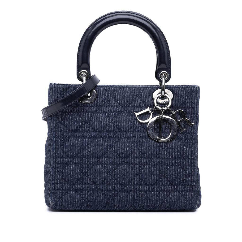 Dior Medium Denim Cannage Lady Dior