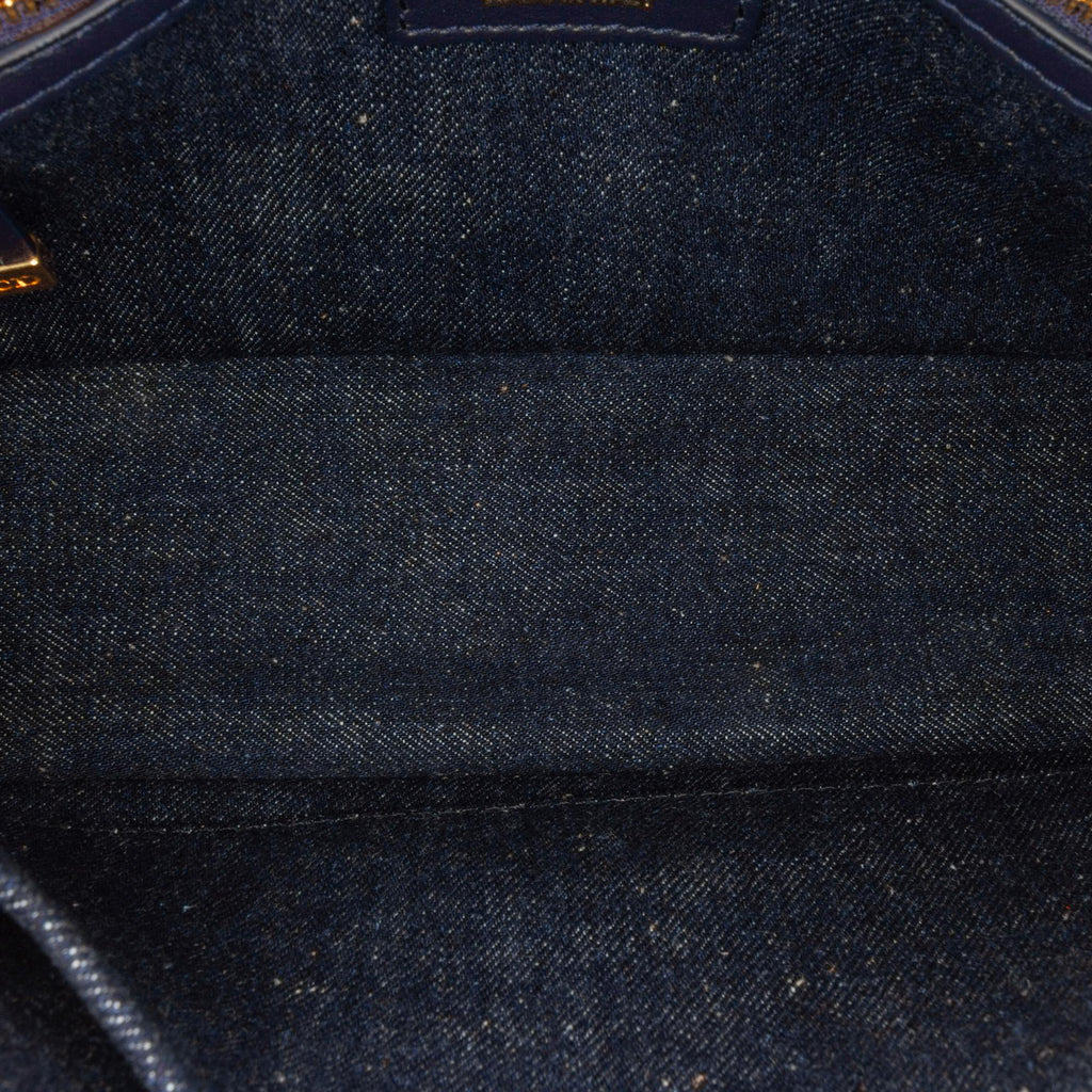 Dior Medium Denim Floral Caro Bag