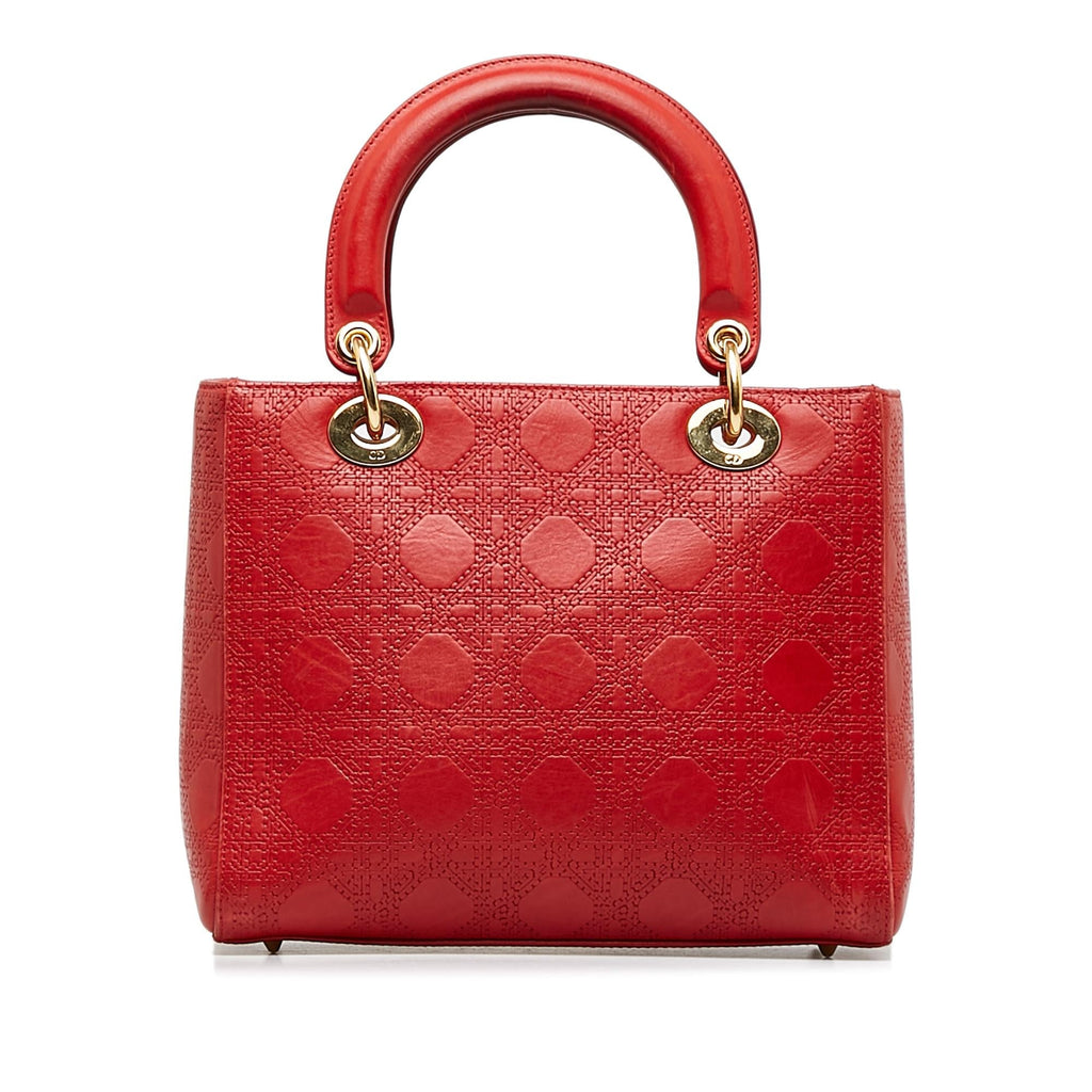 Dior Medium Embossed Lambskin Cannage Lady Dior (SHG-TJrJcj)