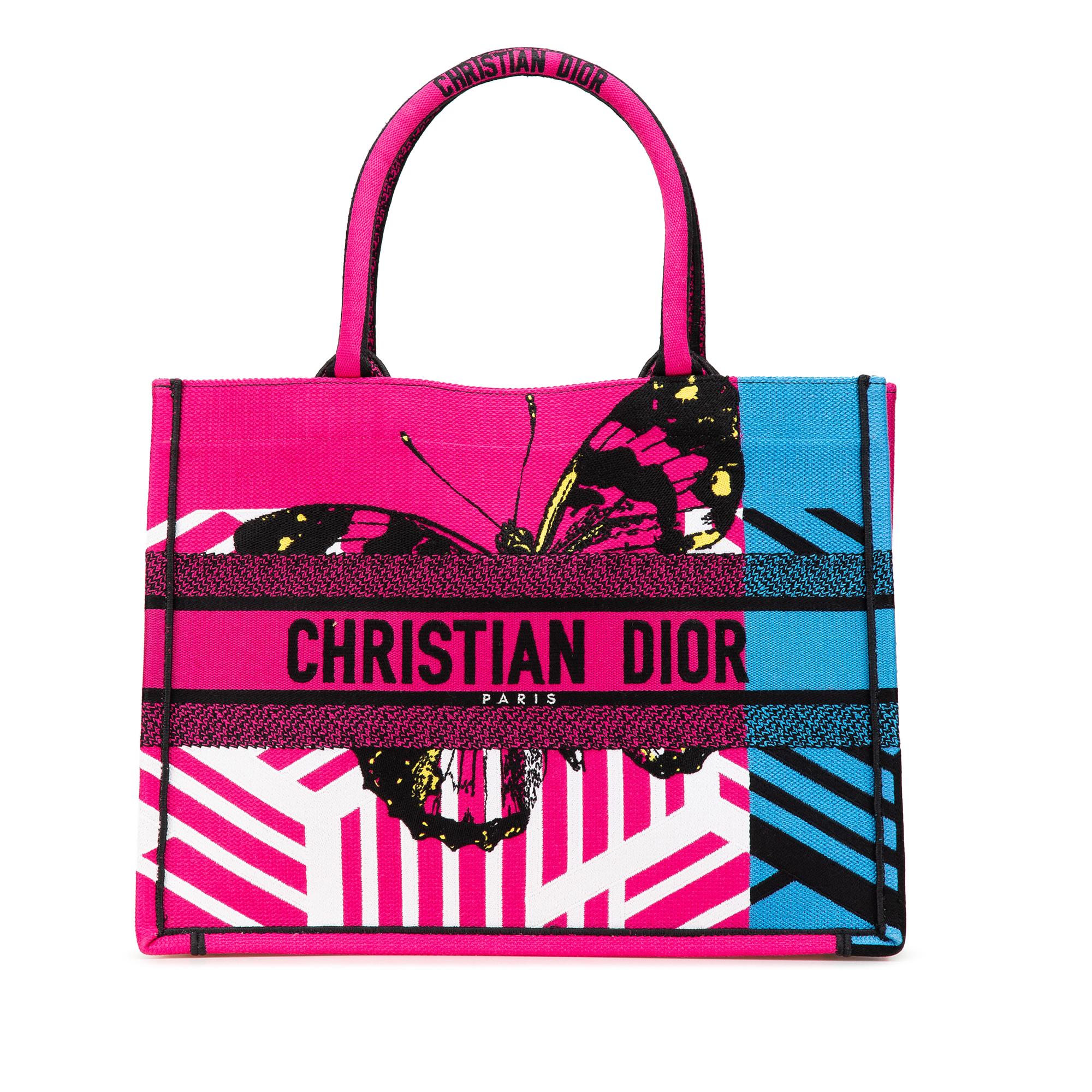 Dior Medium Embroidered Canvas Butterfly D Jungle Pop Book Tote