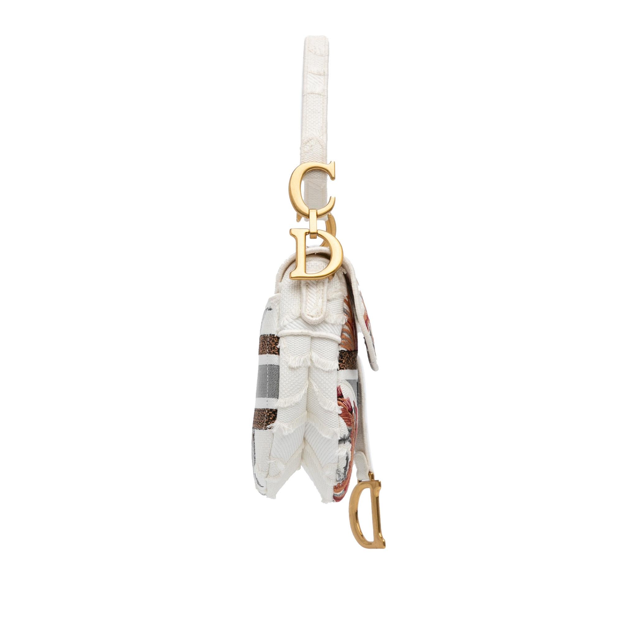 Dior Medium Embroidered Floral Saddle (SHG-E6zsDH)