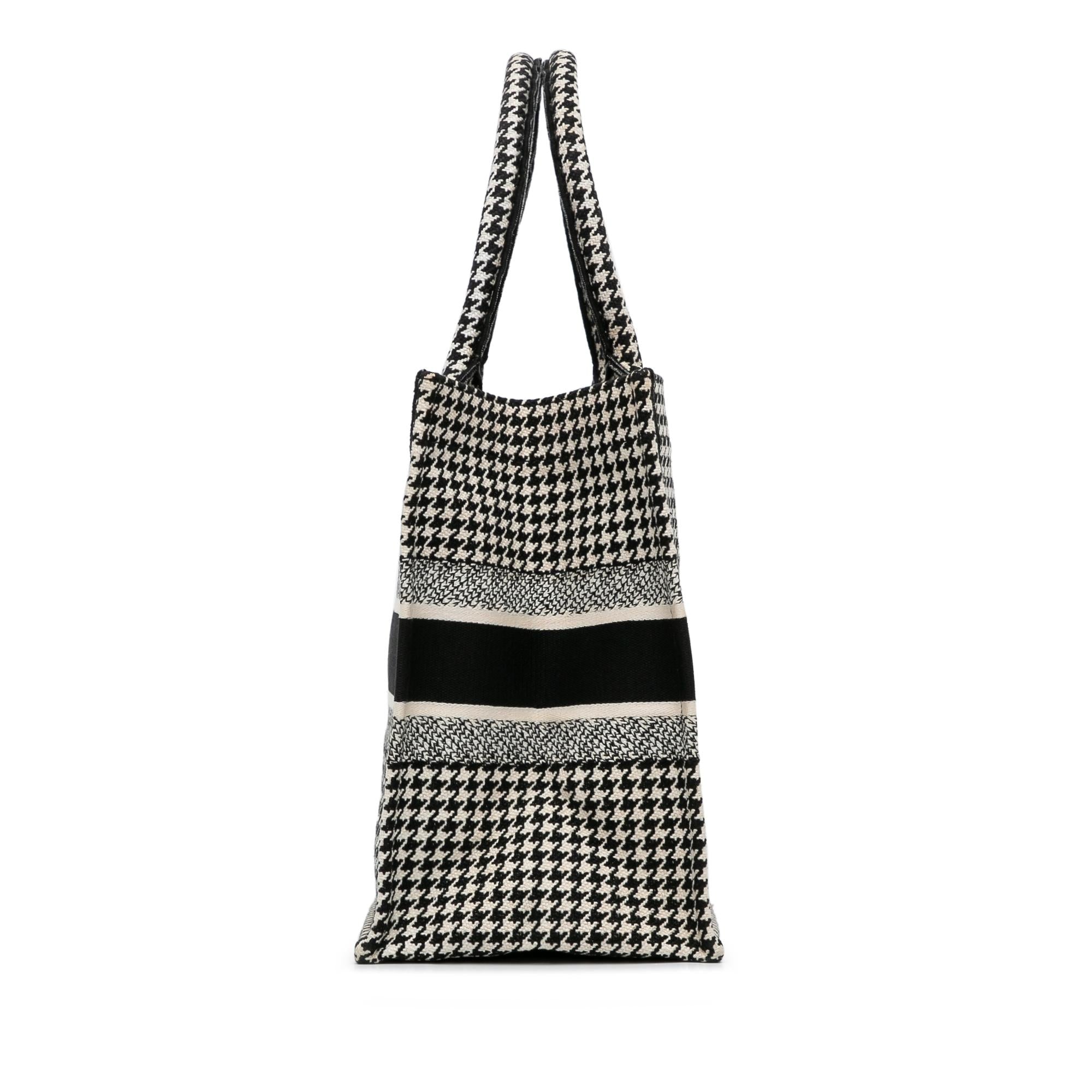 Dior Medium Houndstooth Embroidered Book Tote