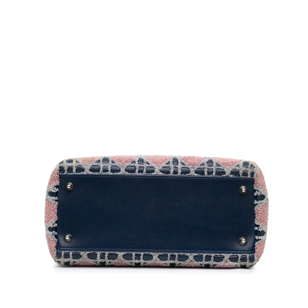 Dior Medium Lambskin And Tweed Cannage Lady Dior