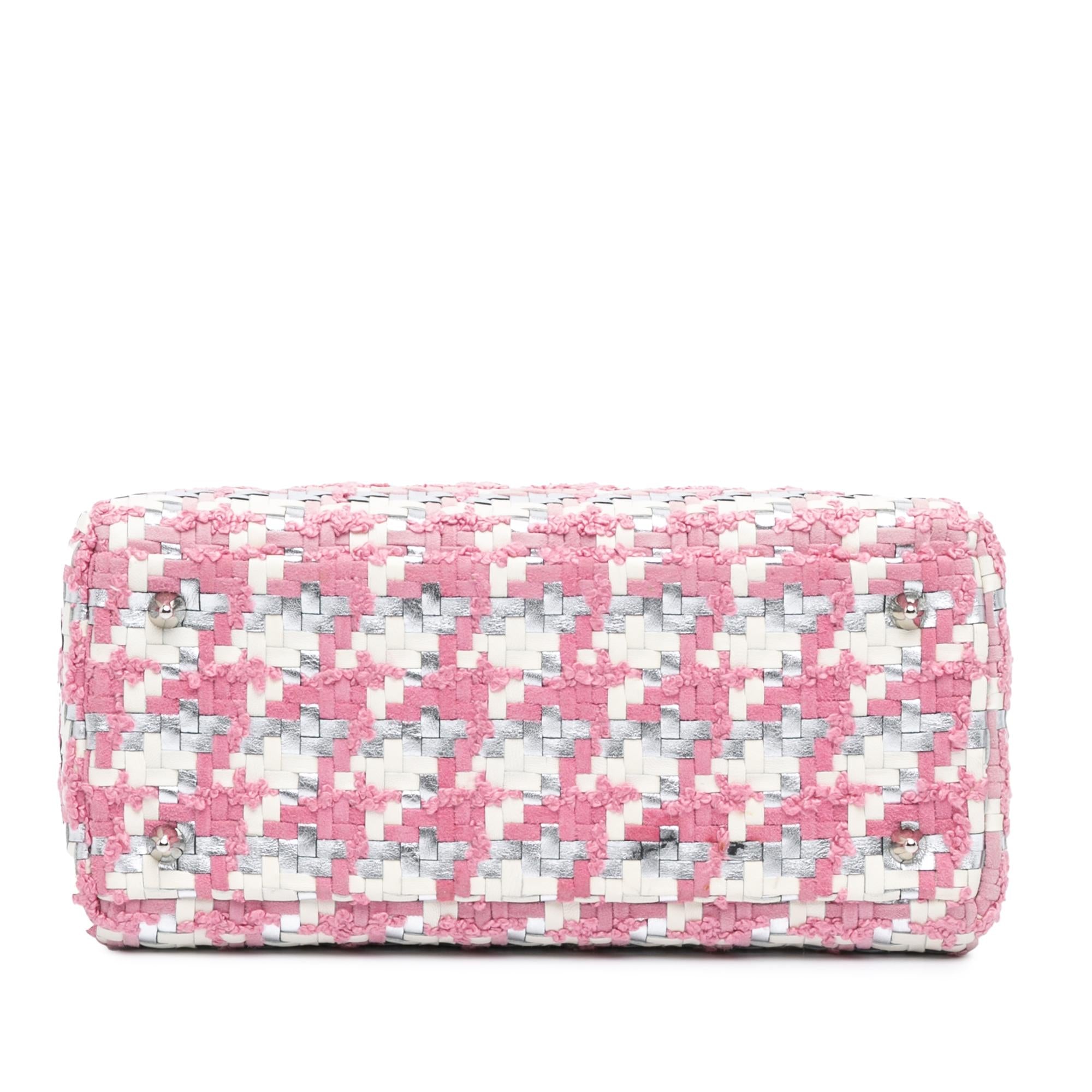 Dior Medium Lambskin And Tweed Lady Dior