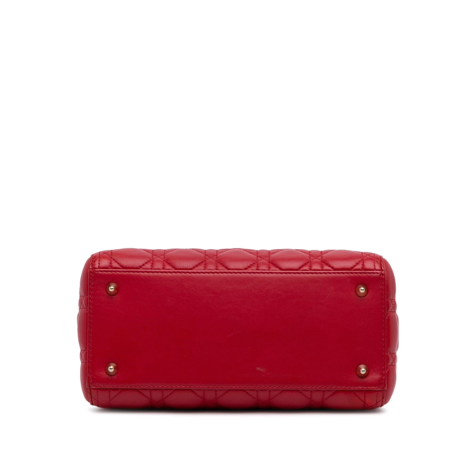 Dior Medium Lambskin Cannage Lady Dior (SHG-2Da655)