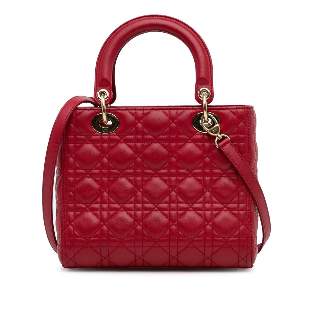 Dior Medium Lambskin Cannage Lady Dior (SHG-P00Mul)