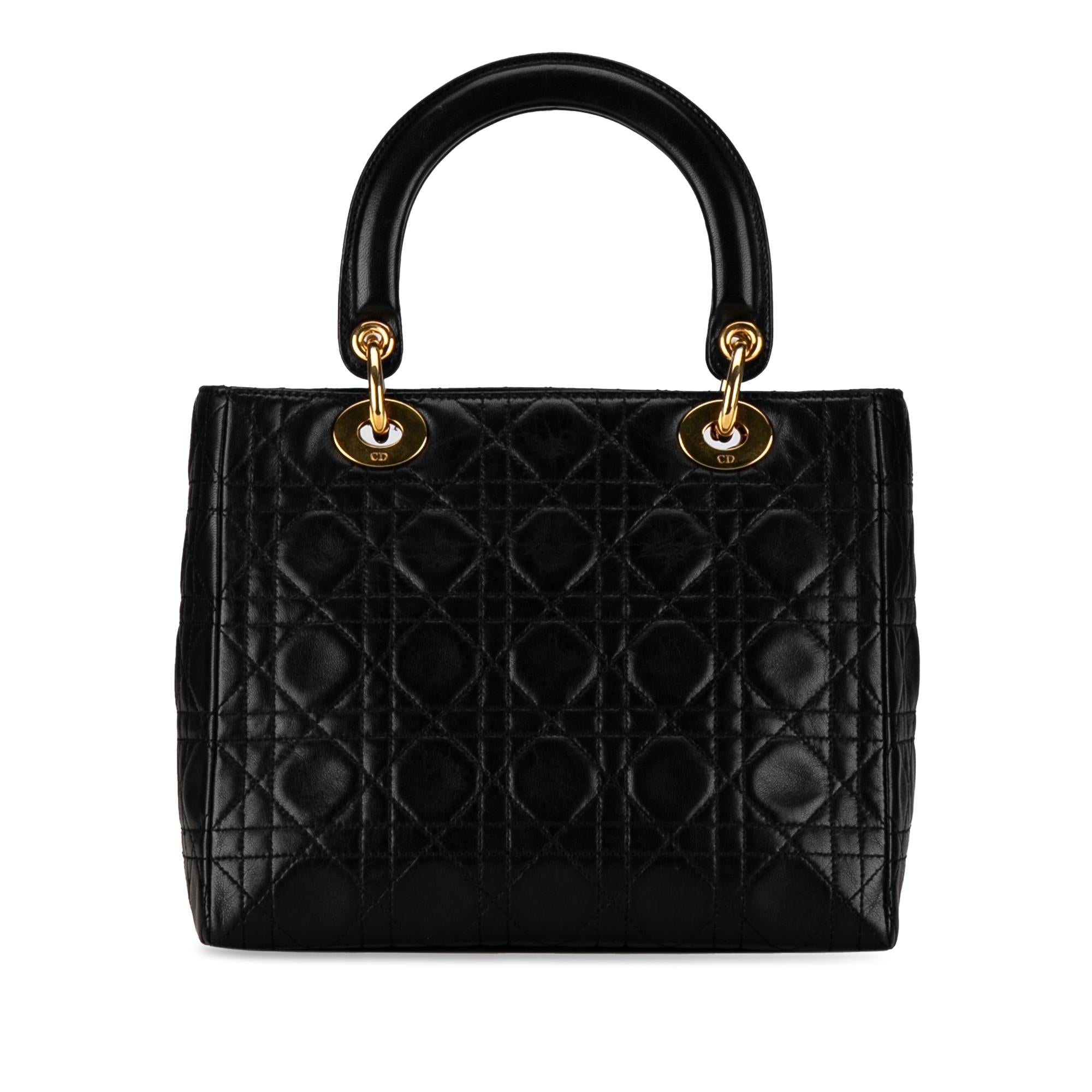 Dior Medium Lambskin Cannage Lady Dior (SHG-4cOwrI)