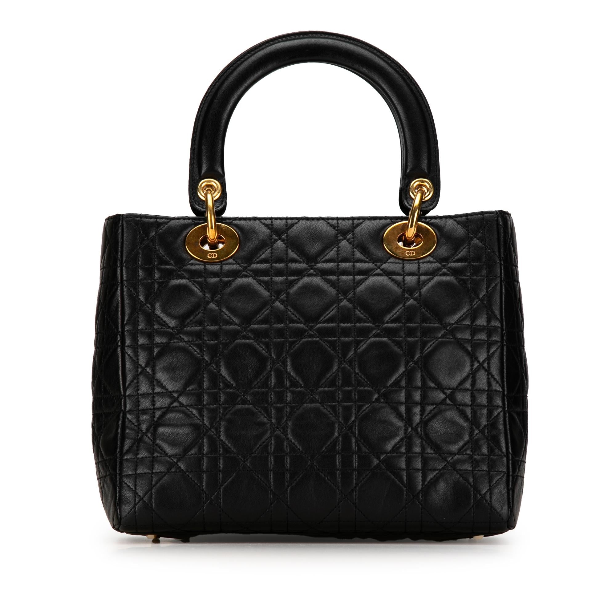 Dior Medium Lambskin Cannage Lady Dior (SHG-gb8wvx)