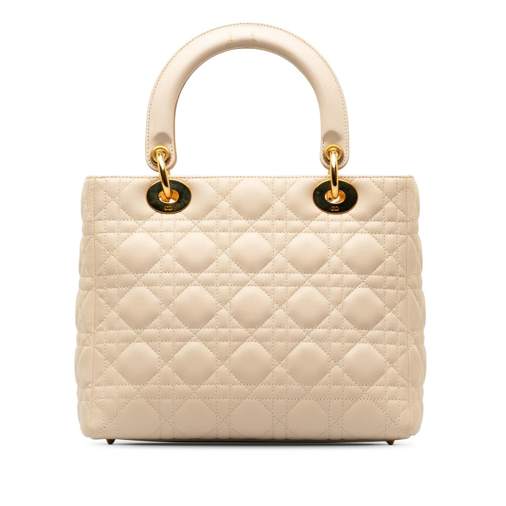 Dior Medium Lambskin Cannage Lady Dior (SHG-RySsWI)