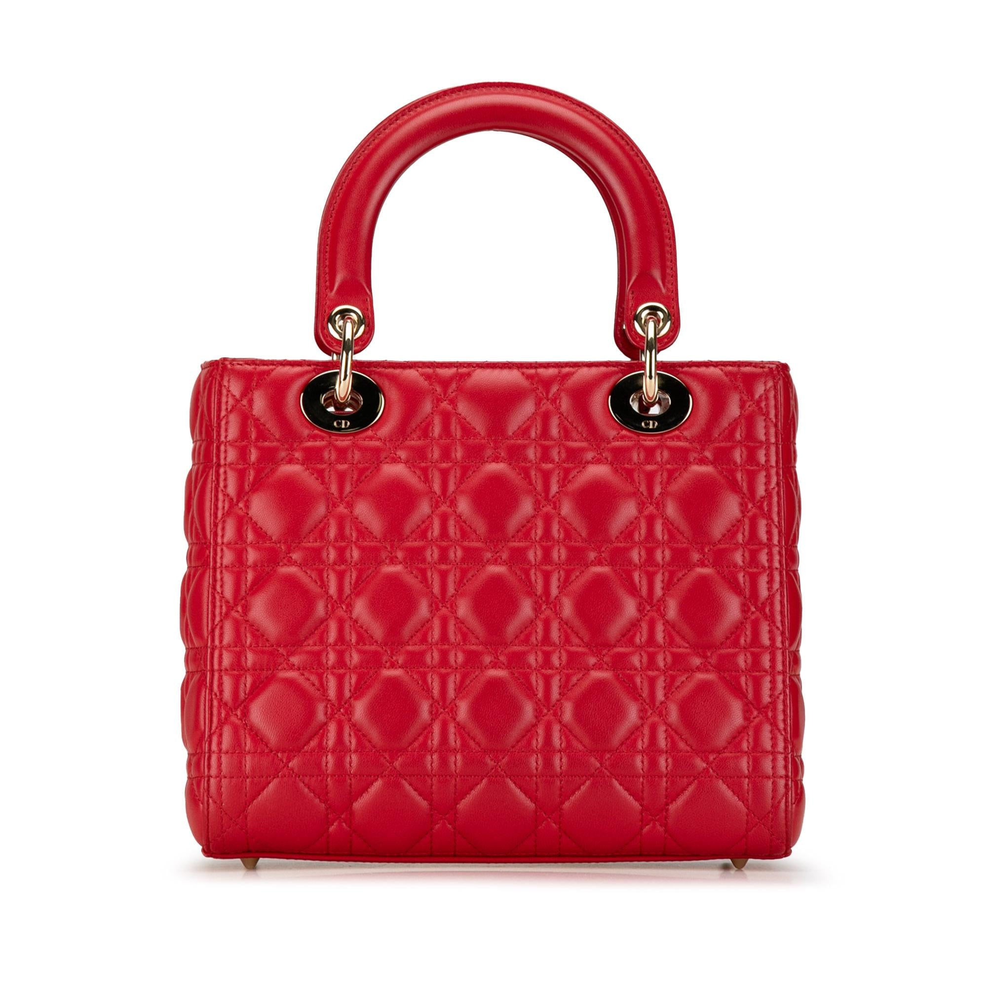 Dior Medium Lambskin Cannage Lady Dior (SHG-fsQoqV)