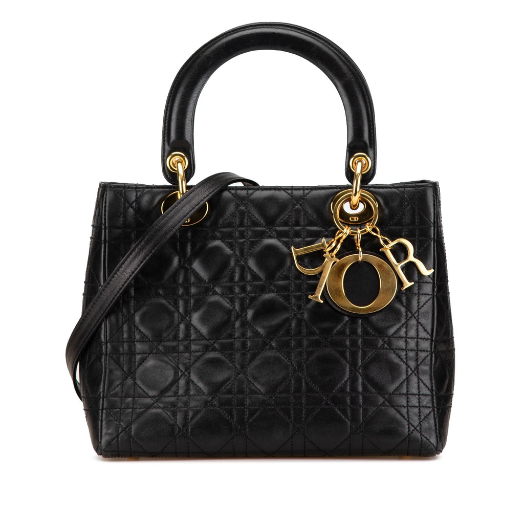 Dior Medium Lambskin Cannage Lady Dior