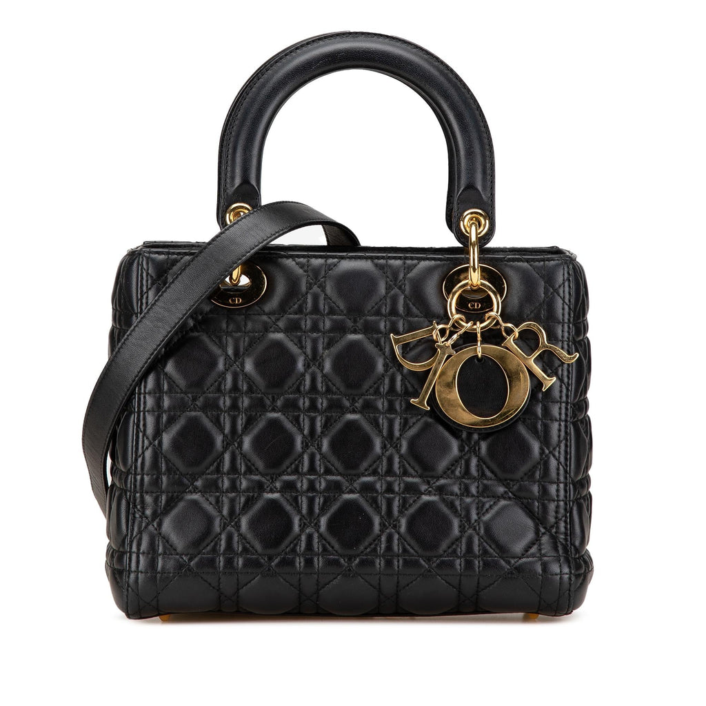 Dior Medium Lambskin Cannage Lady Dior