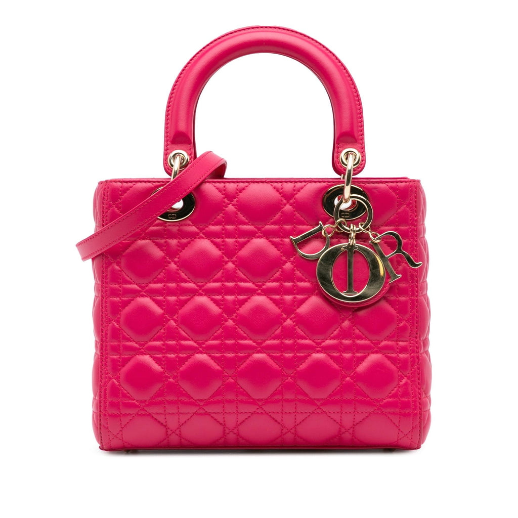 Dior Medium Lambskin Cannage Lady Dior
