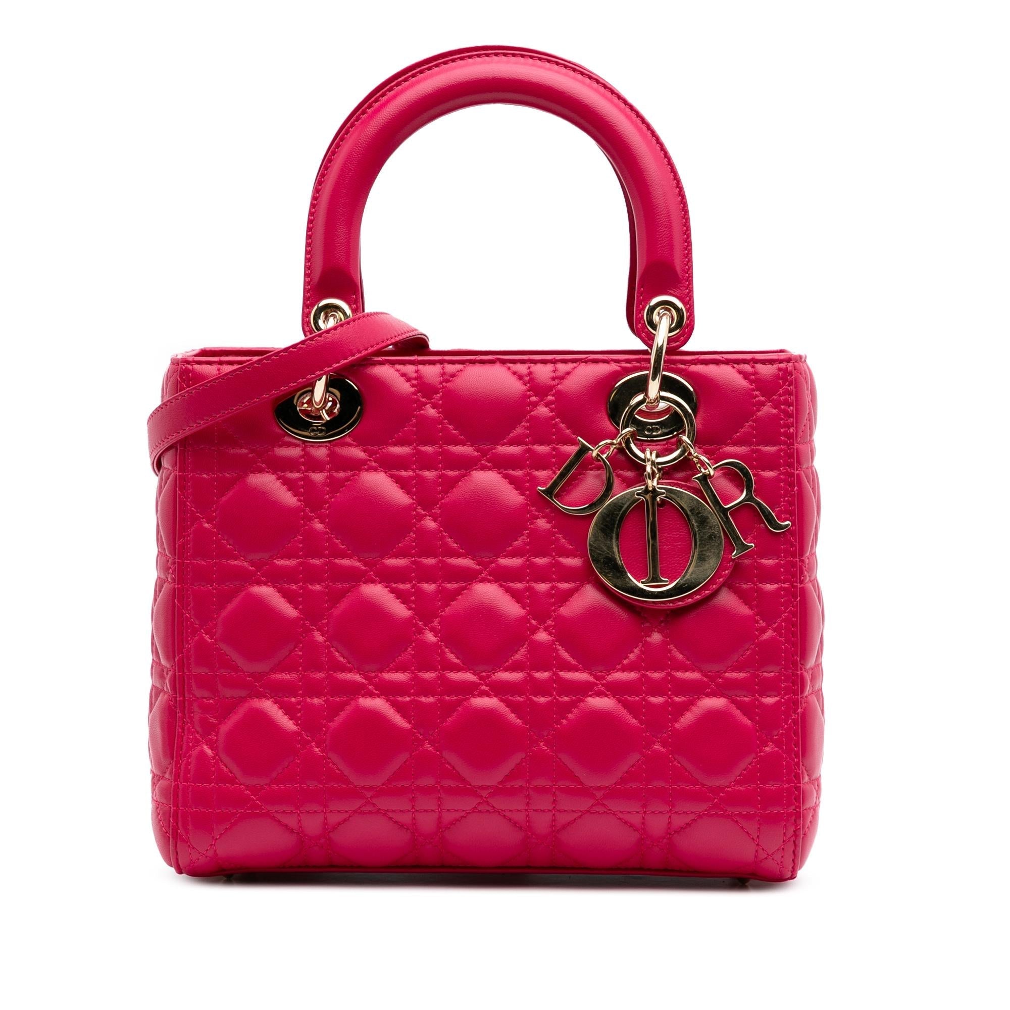 Dior Medium Lambskin Cannage Lady Dior
