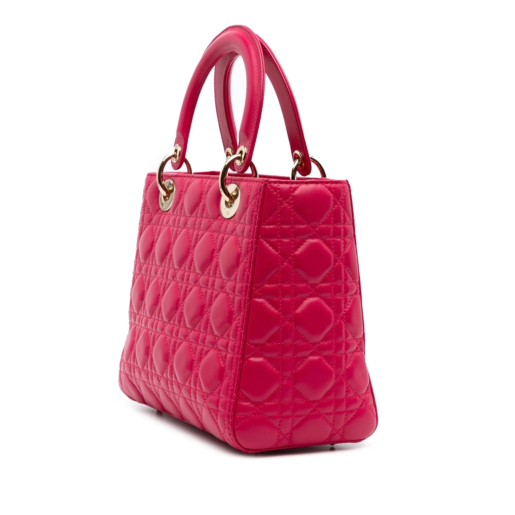 Dior Medium Lambskin Cannage Lady Dior