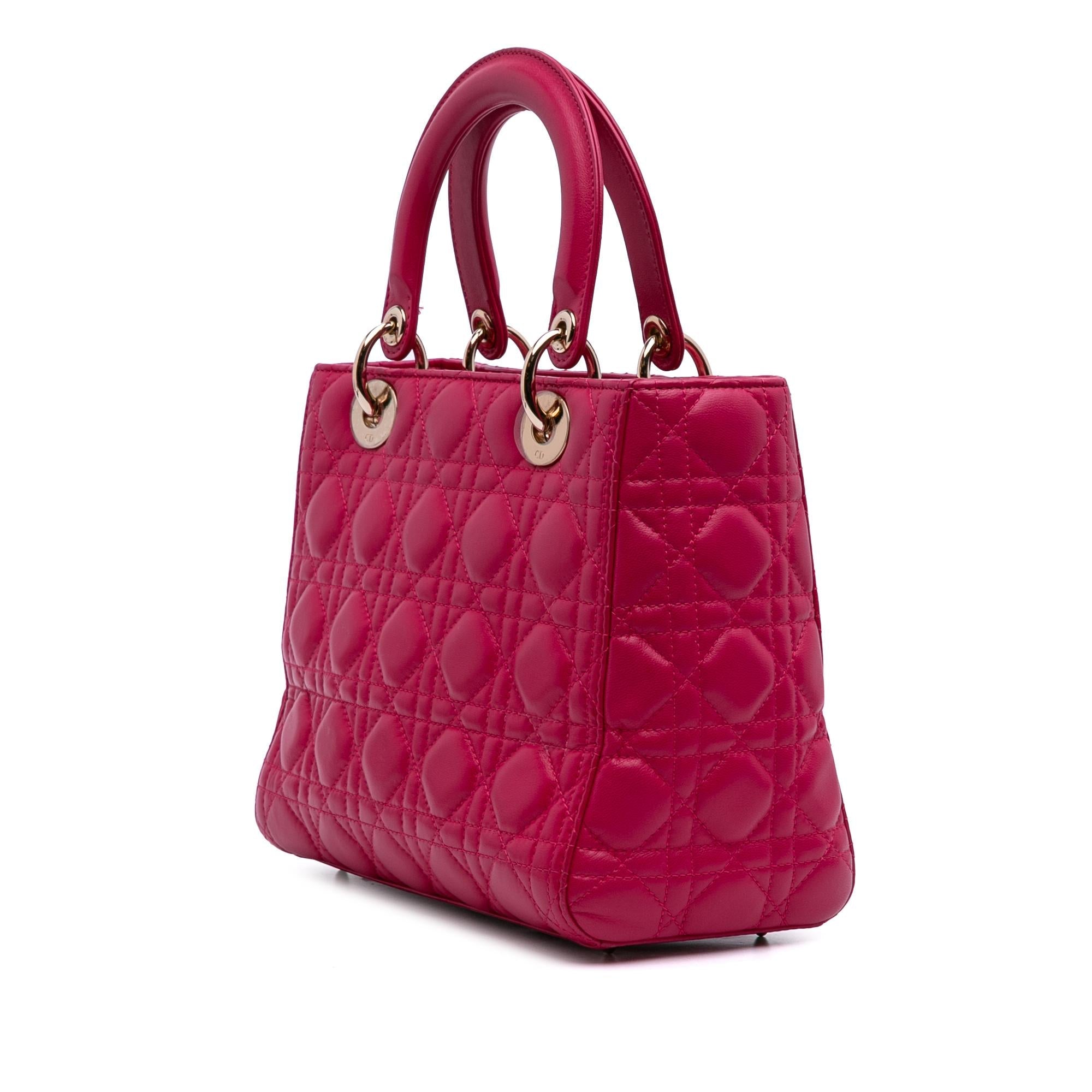Dior Medium Lambskin Cannage Lady Dior