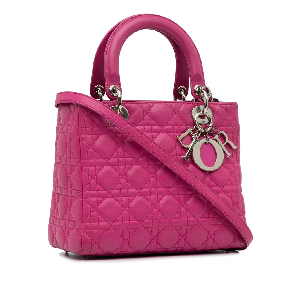 Dior Medium Lambskin Cannage Lady Dior