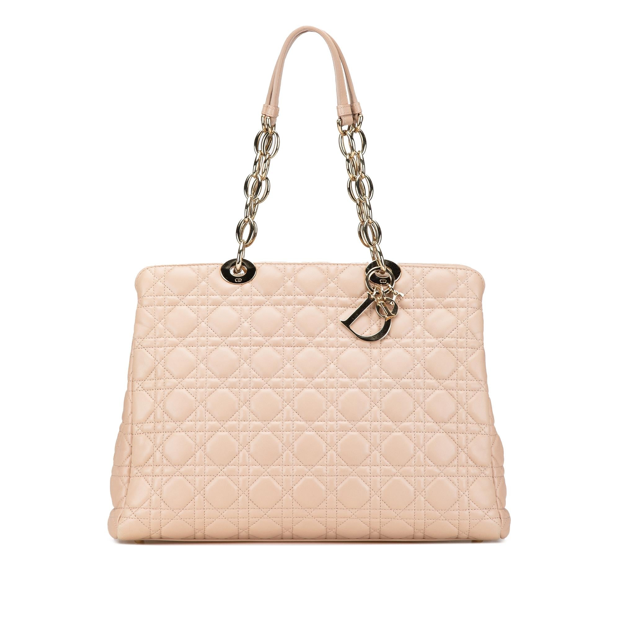 Dior Medium Lambskin Cannage Soft Zipped Shopping Tote