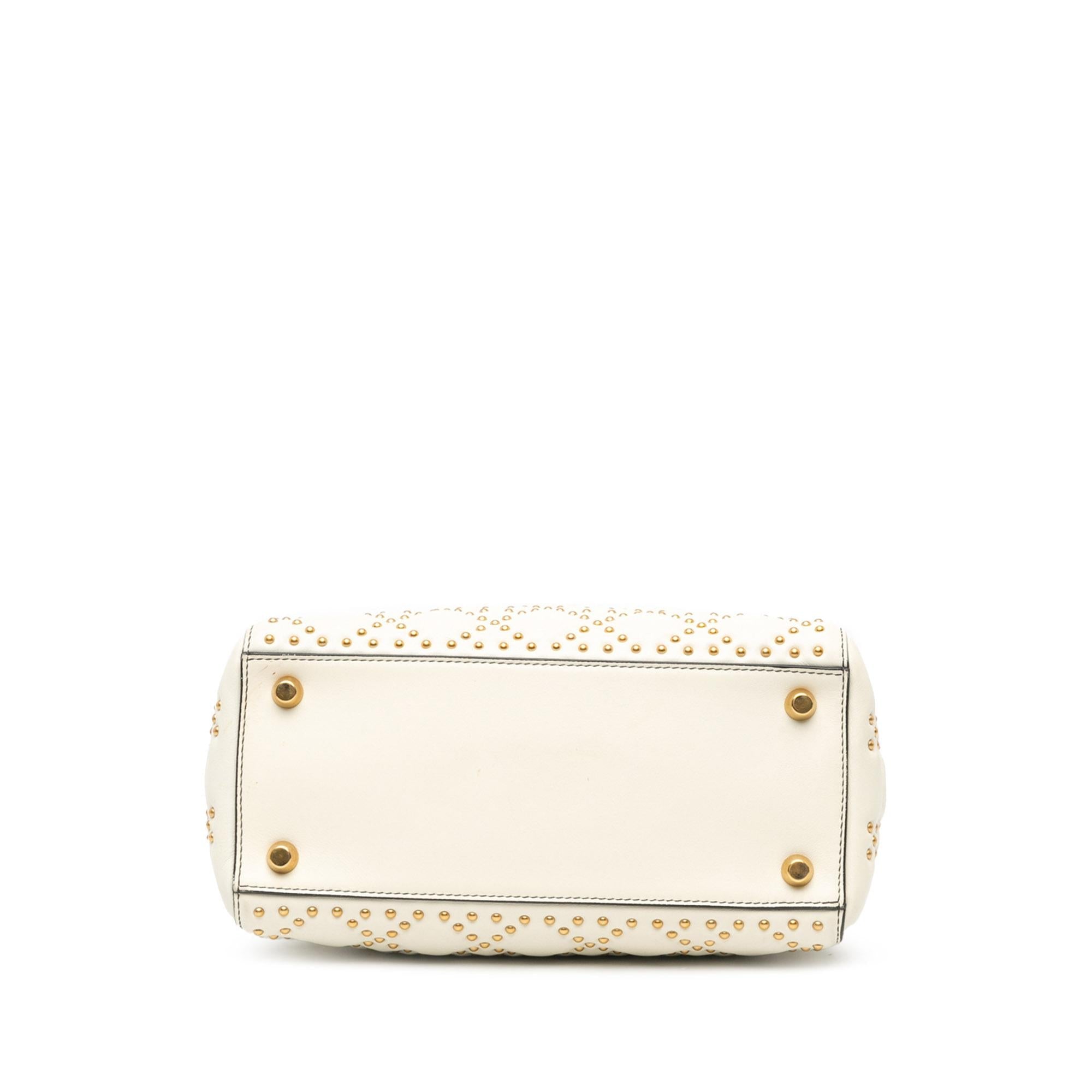 Dior Medium Lambskin Cannage Studded Supple Lady Dior (SHG-hub9mD)