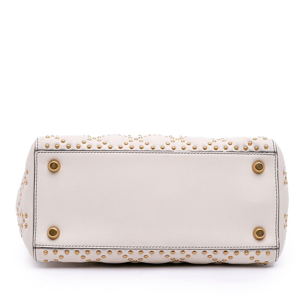 Dior Medium Lambskin Cannage Studded Supple Lady Dior