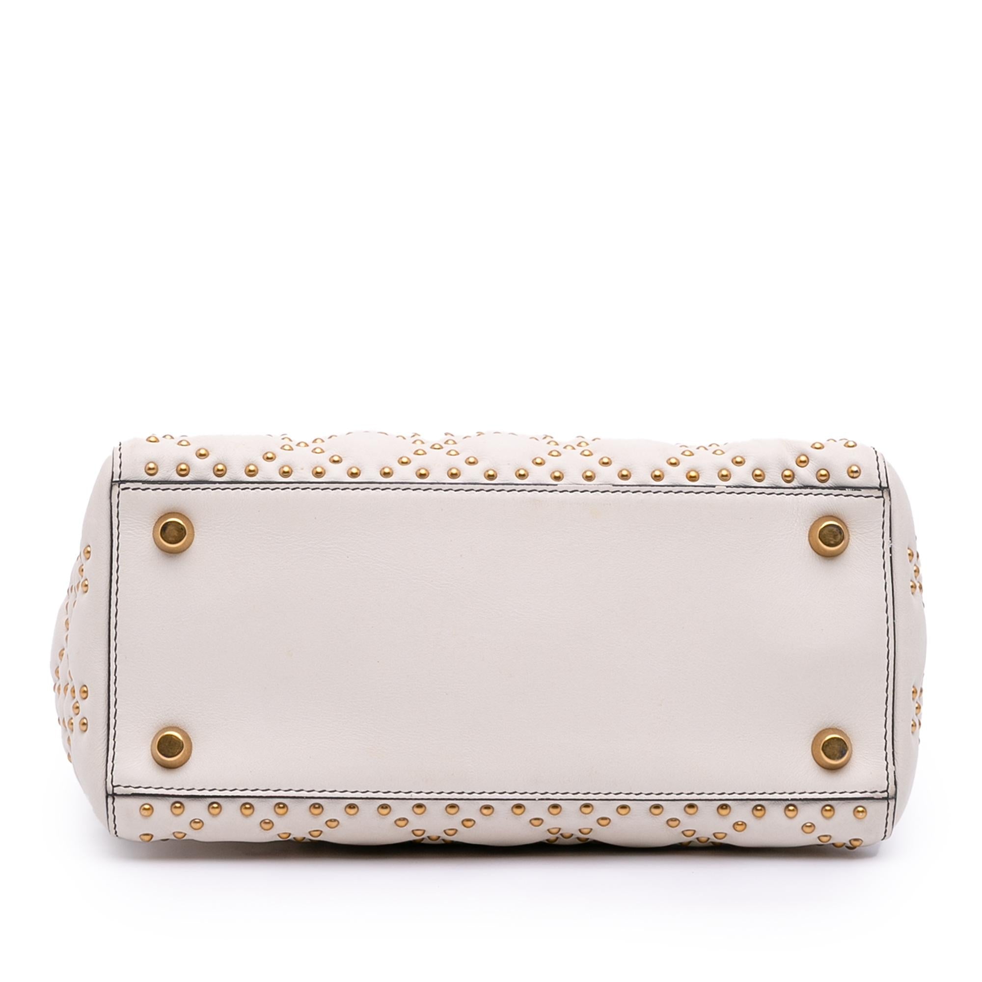 Dior Medium Lambskin Cannage Studded Supple Lady Dior