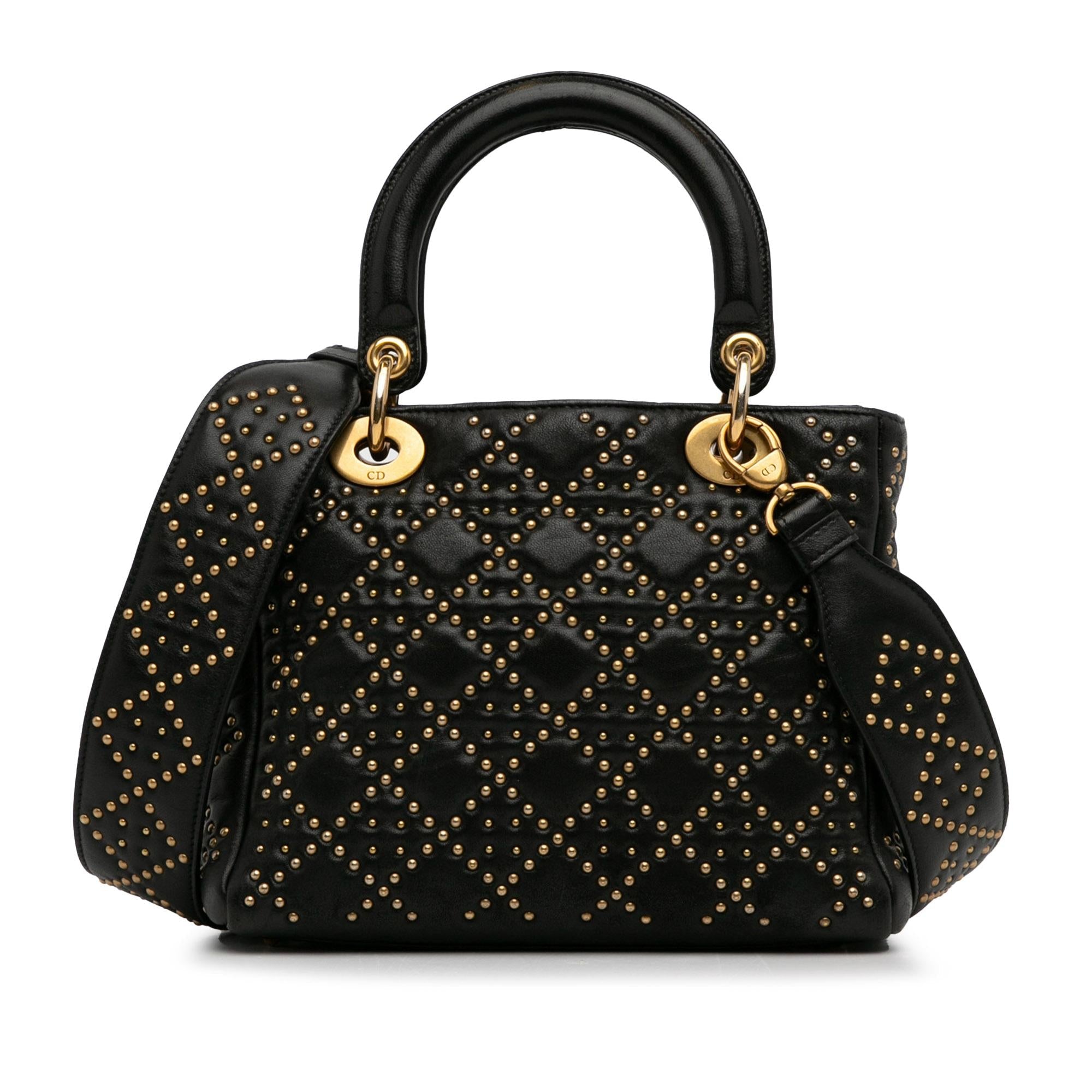 Dior Medium Lambskin Studded Lady Dior (SHG-oqFGf1)