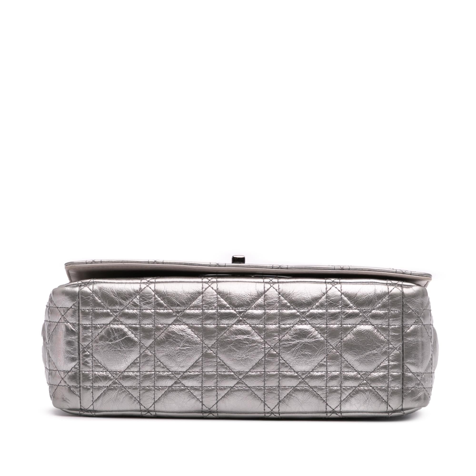 Dior Medium Metallic Calfskin Cannage Supple Caro Bag