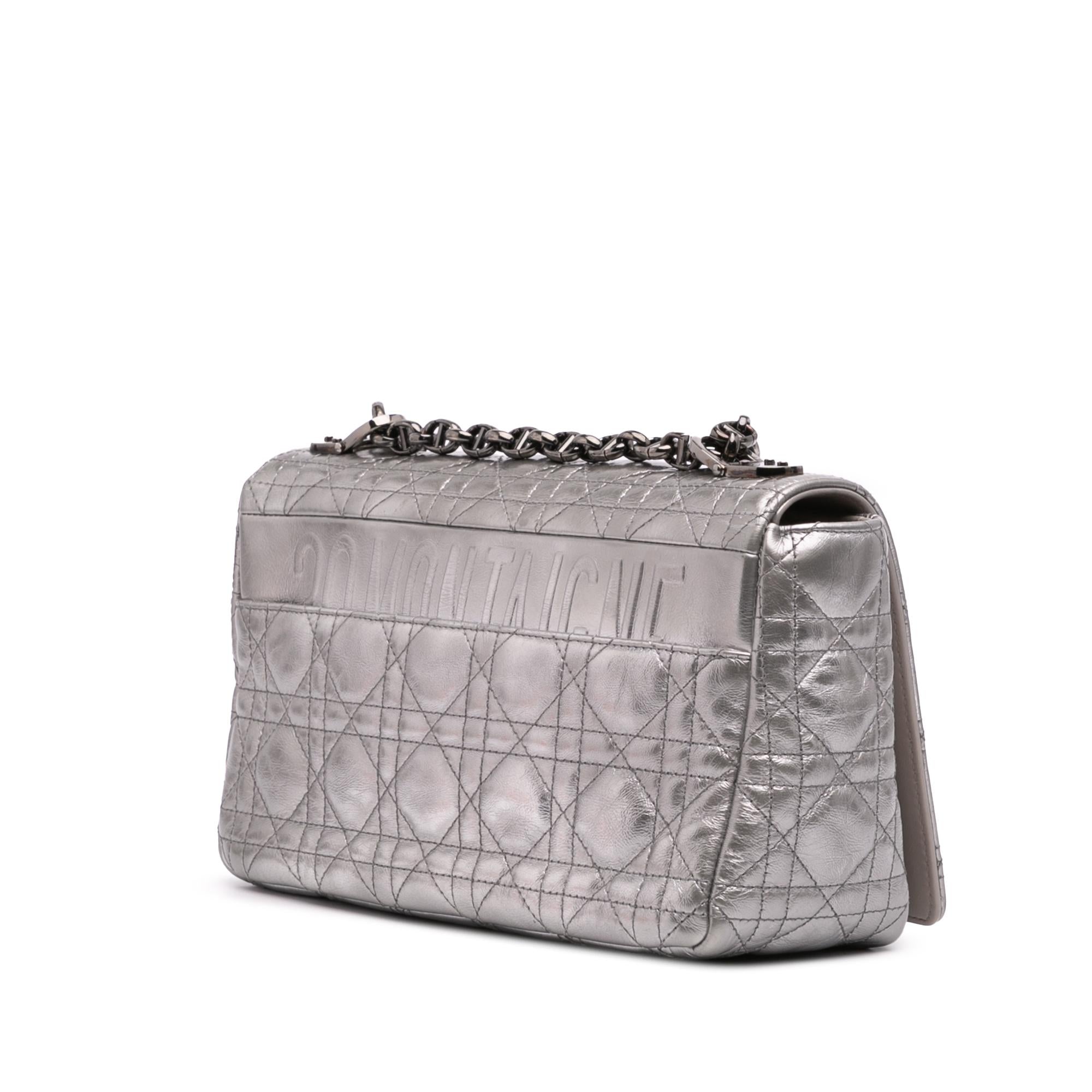 Dior Medium Metallic Calfskin Cannage Supple Caro Bag