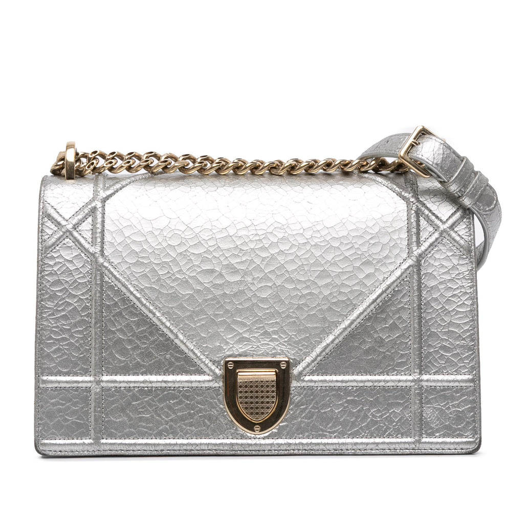 Dior Medium Metallic Ceramic Effect Deerskin Diorama Flap