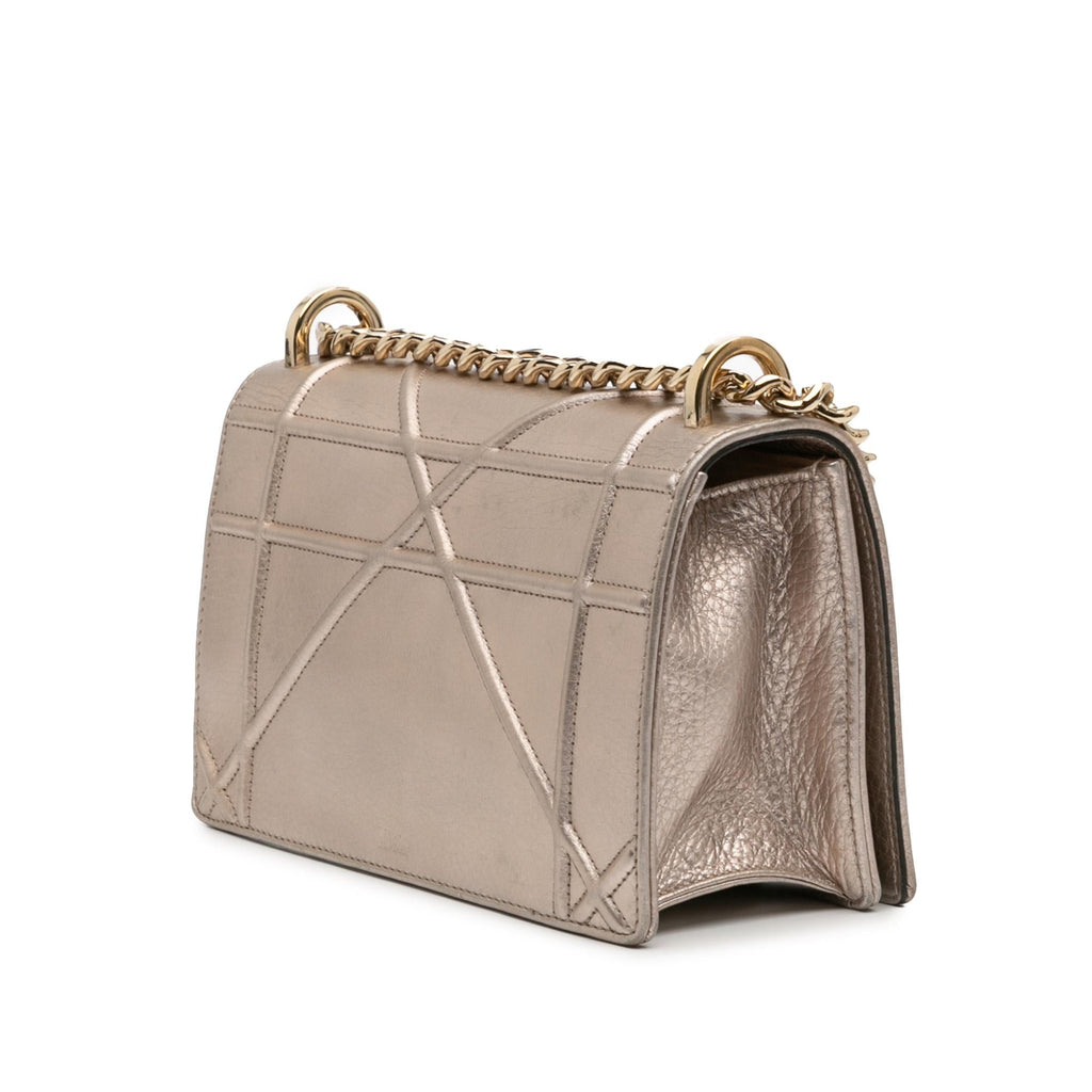 Dior Medium Metallic Grained Calfskin Diorama Flap