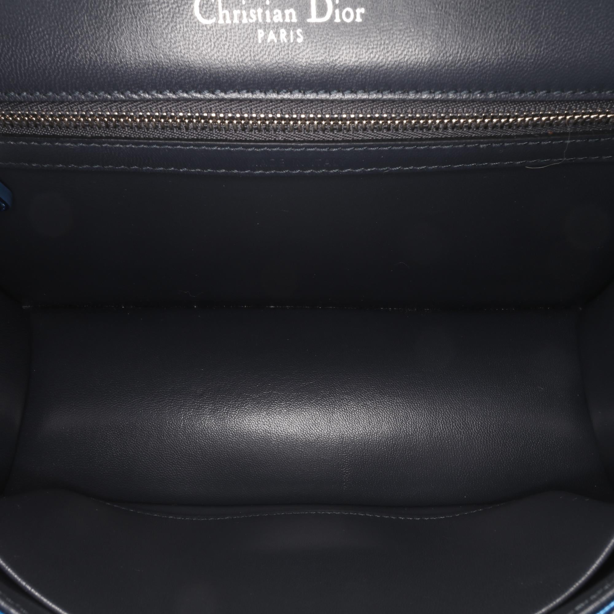 Dior Medium Metallic Patent Microcannage Diorama Crossbody