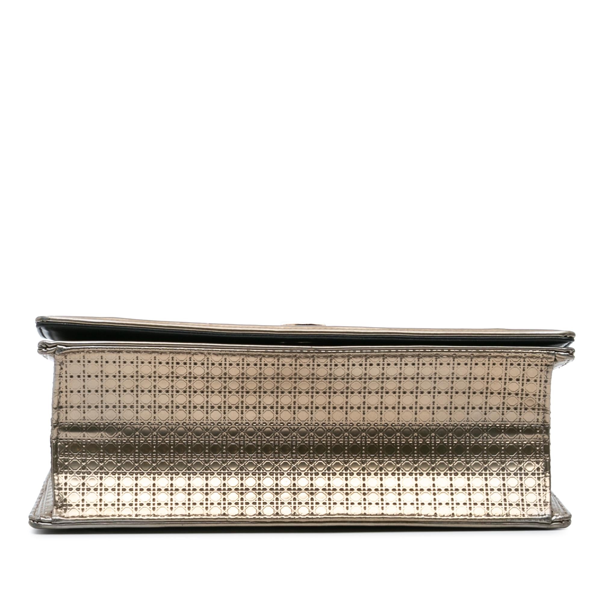 Dior Medium Metallic Patent Microcannage Diorama Flap