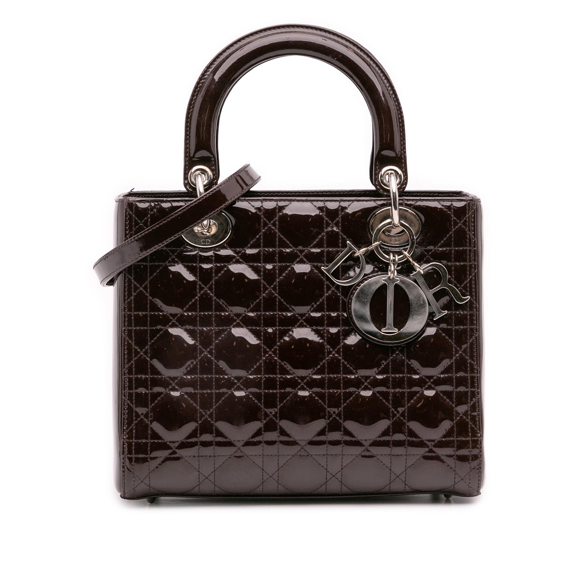 Dior Medium Patent Cannage Lady Dior