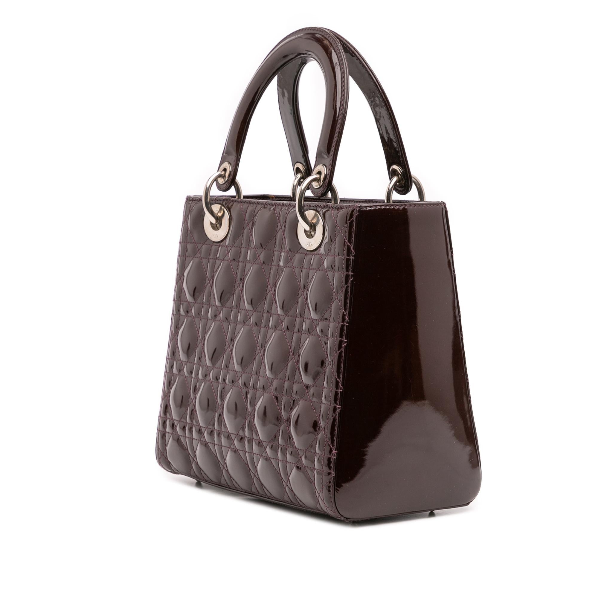Dior Medium Patent Cannage Lady Dior