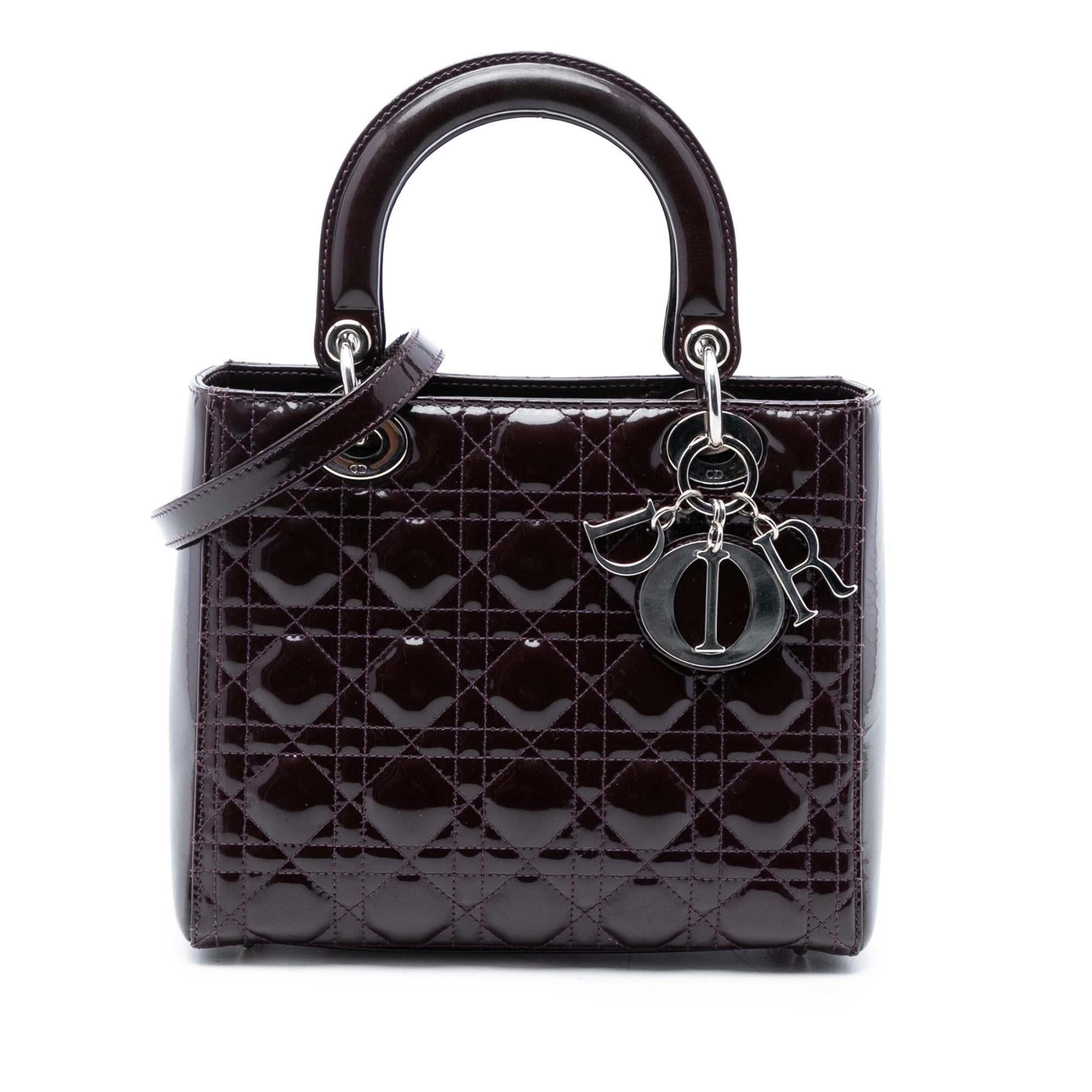Dior Medium Patent Cannage Lady Dior