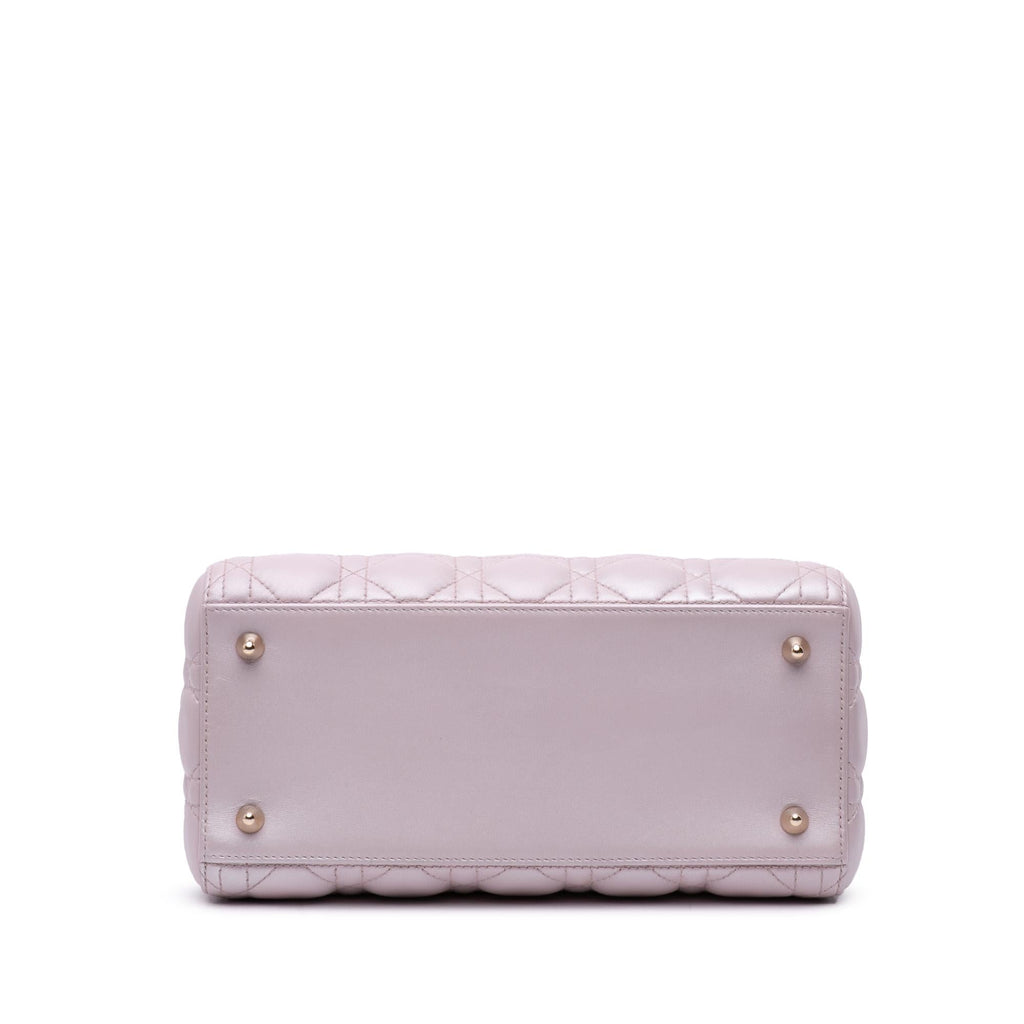 Dior Medium Pearlescent Lambskin Cannage Lady Dior