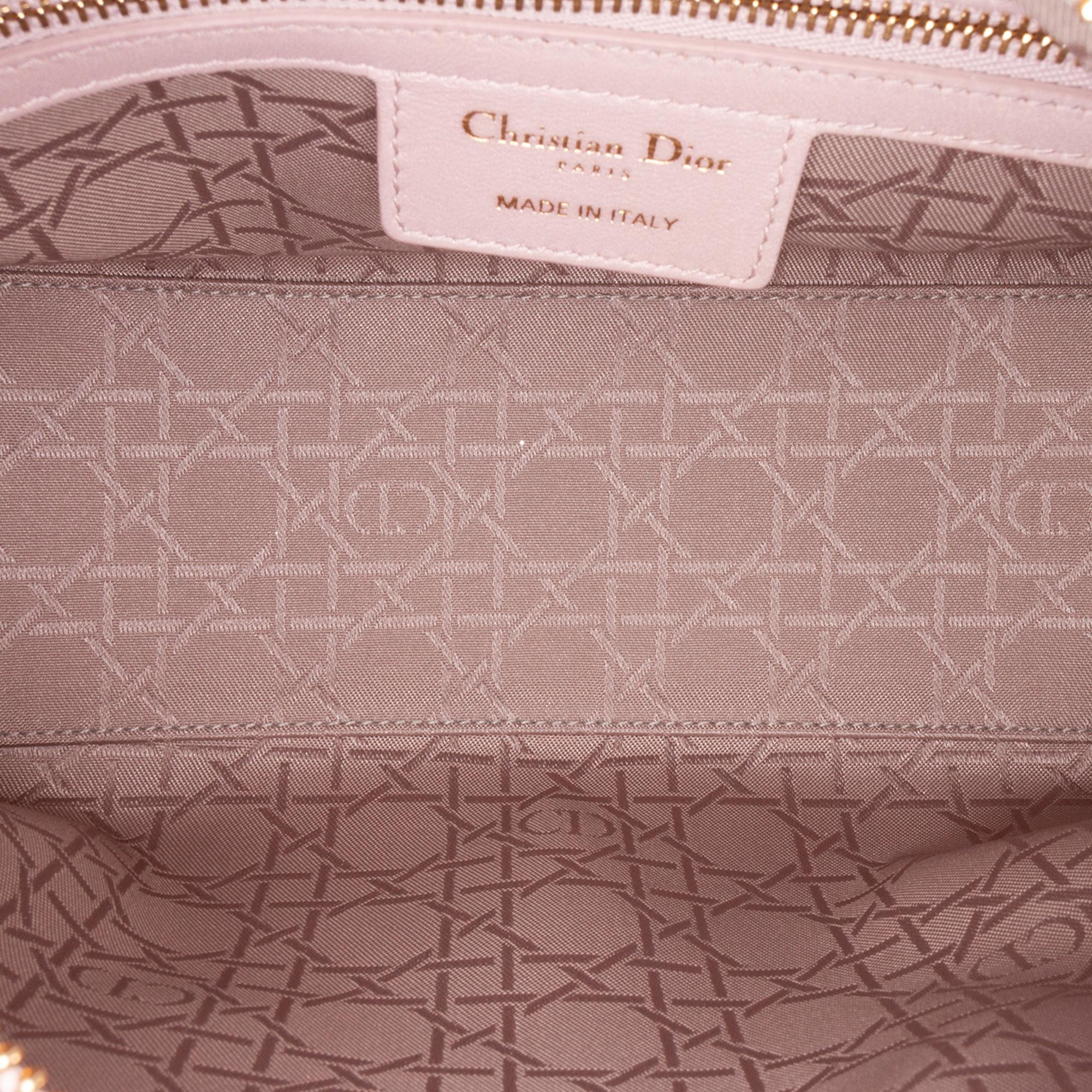 Dior Medium Pearlescent Lambskin Cannage Lady Dior