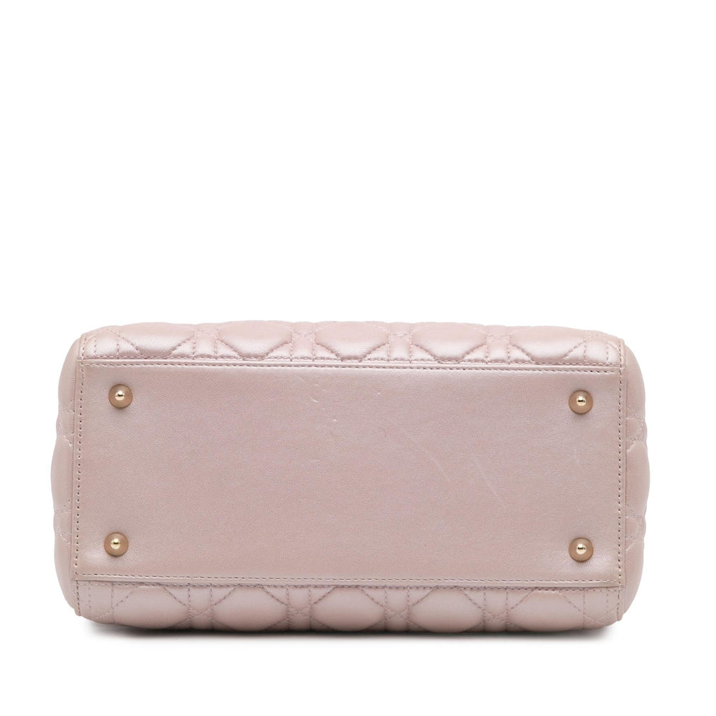 Dior Medium Pearlescent Lambskin Cannage Lady Dior