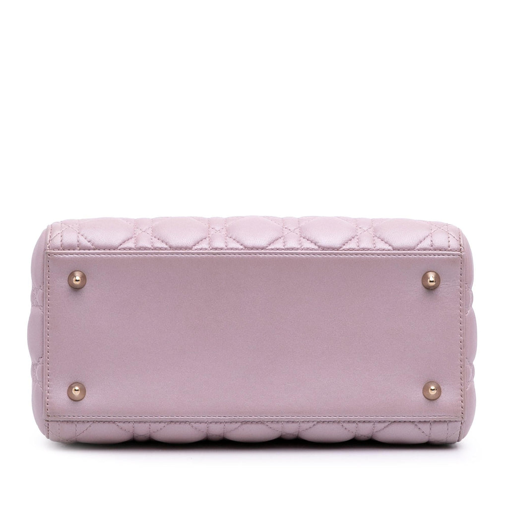 Dior Medium Pearlescent Lambskin Cannage Lady Dior