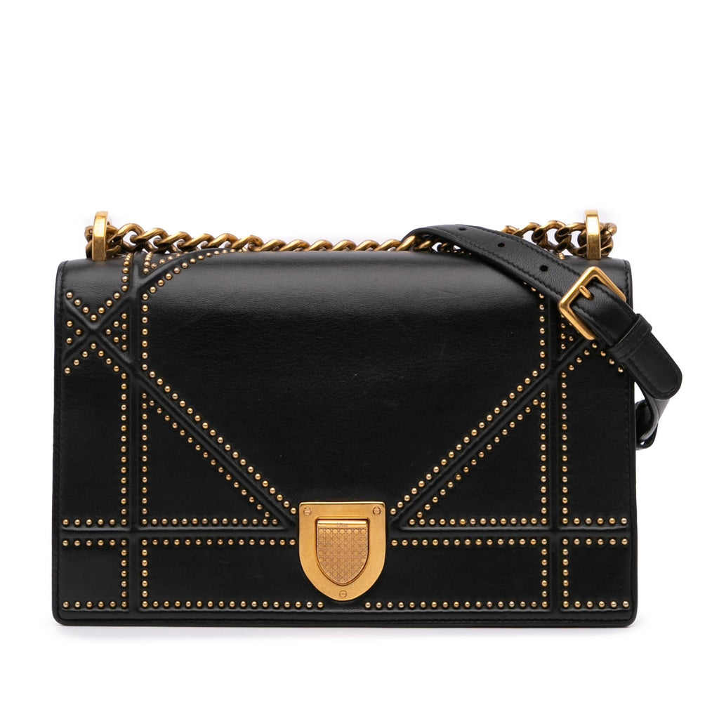 Dior Medium Studded Lambskin Diorama Flap