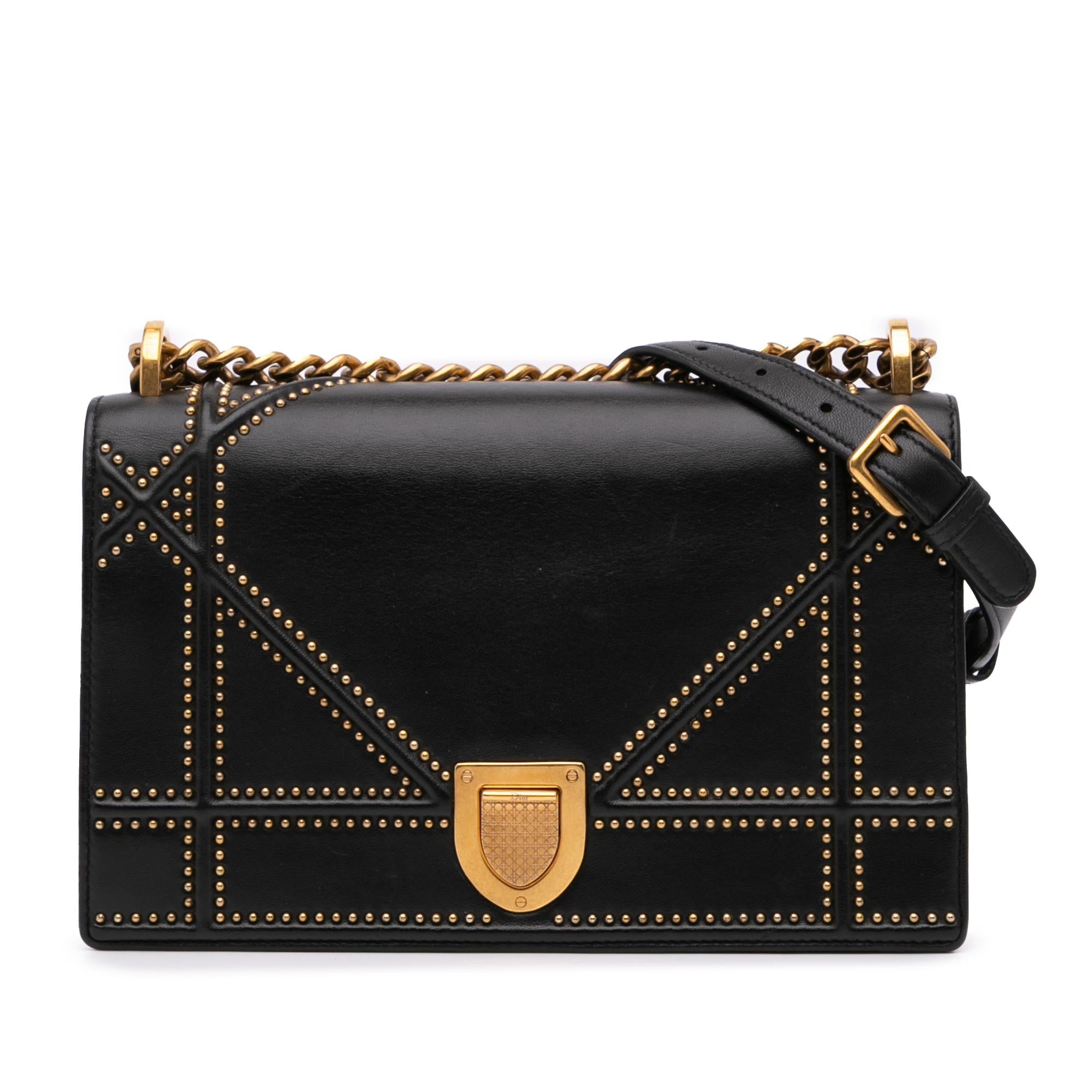 Dior Medium Studded Lambskin Diorama Flap