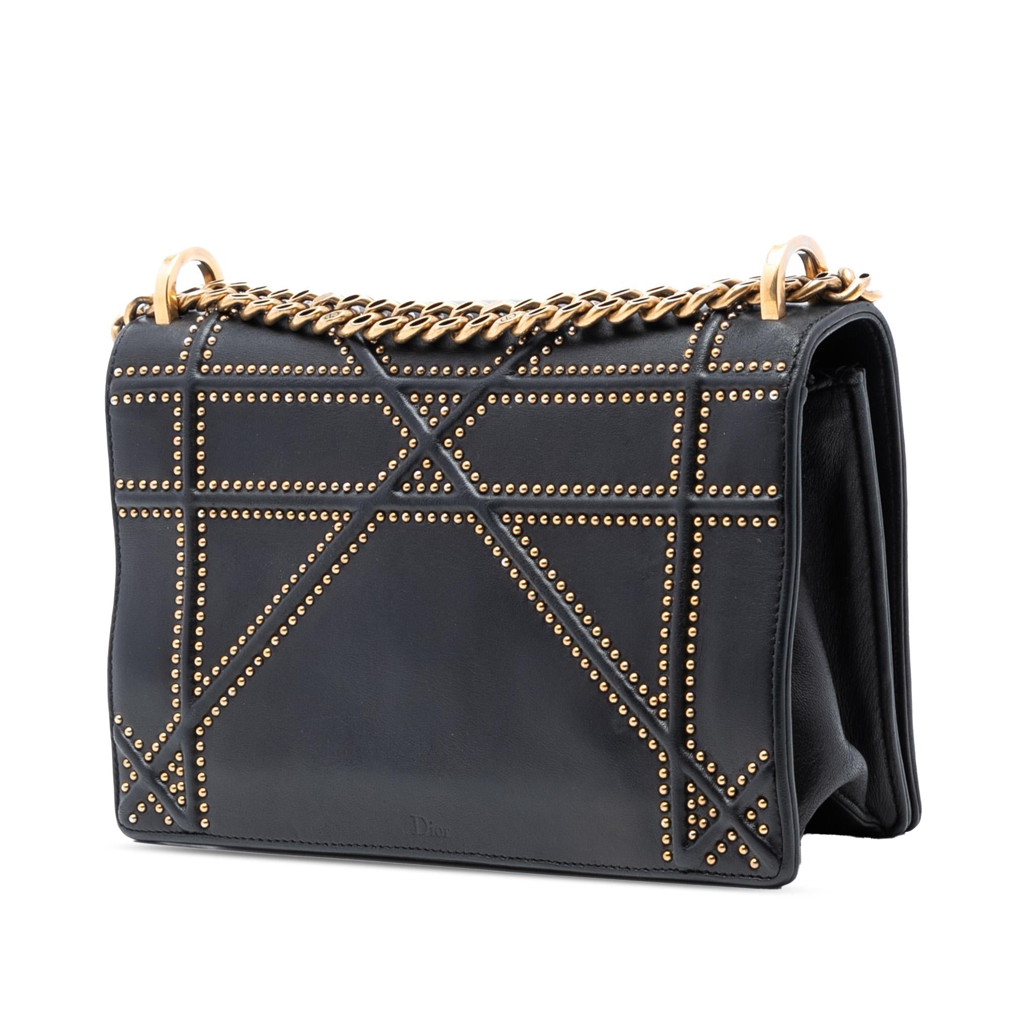 Dior Medium Studded Lambskin Diorama Flap