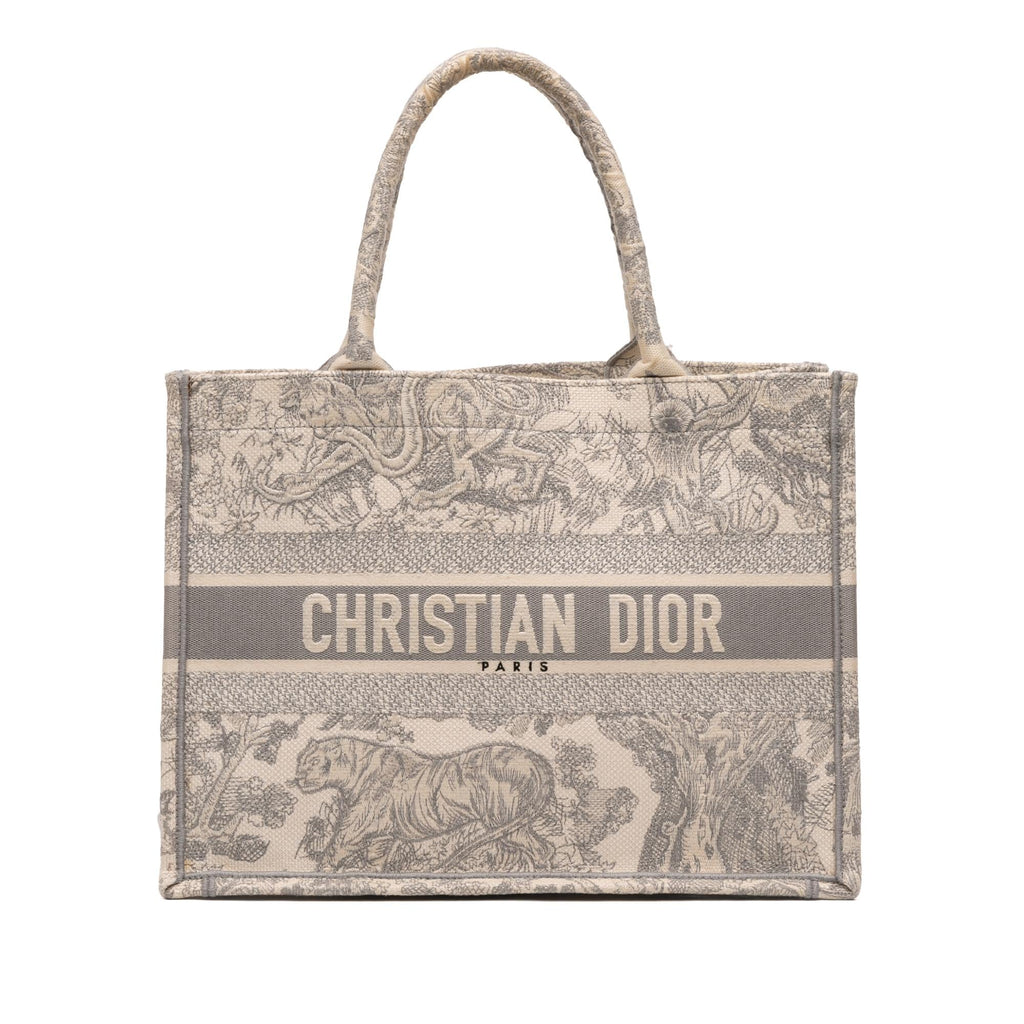 Dior Medium Toile de Jouy Reverse Embroidered Canvas Book Tote