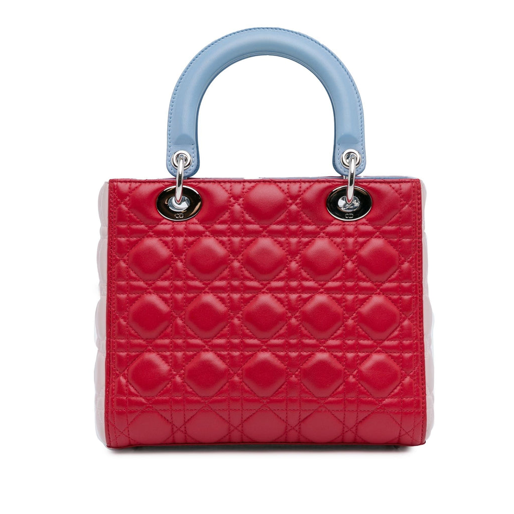 Dior Medium Tricolor Lambskin Cannage Lady Dior