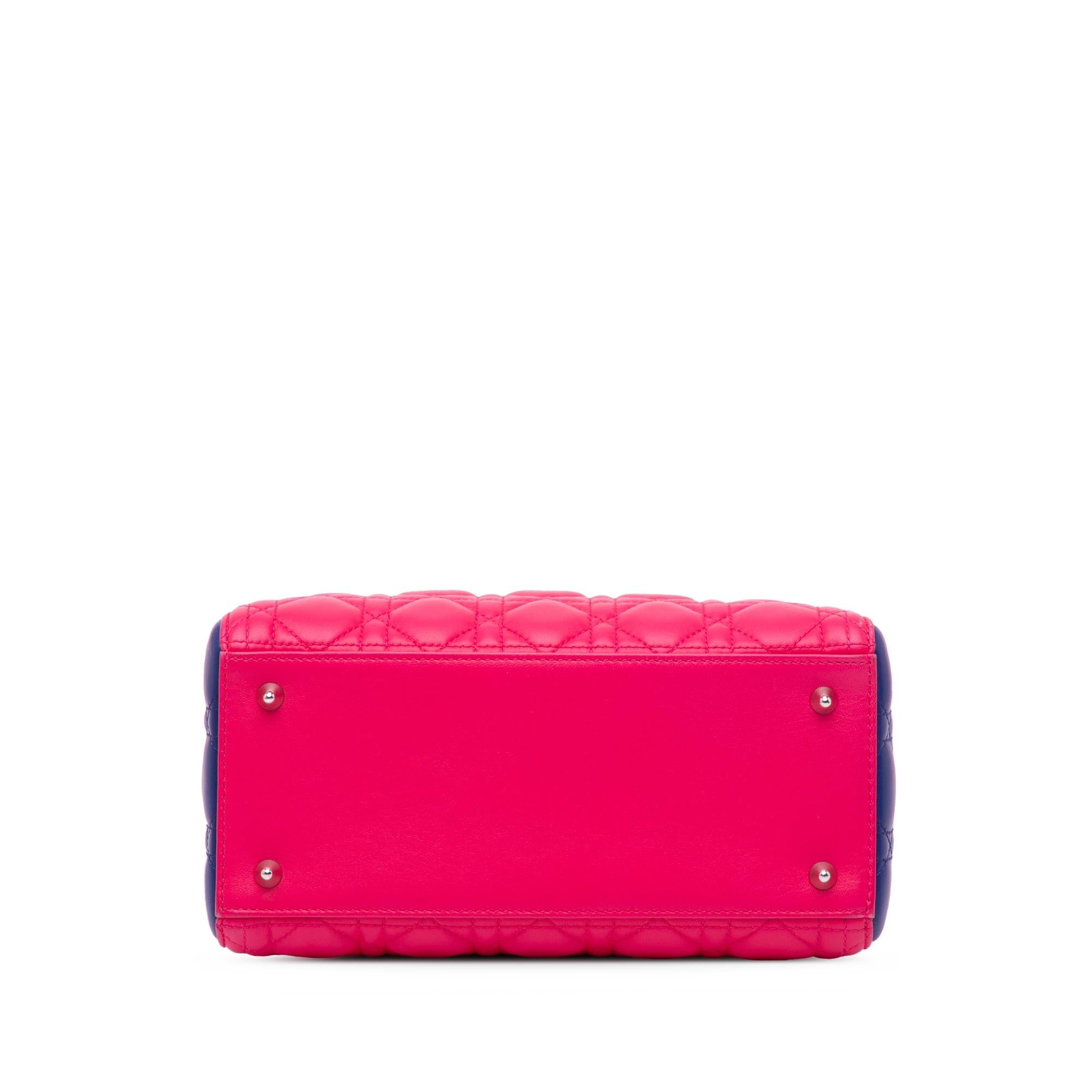 Dior Medium Tricolor Lambskin Cannage Lady Dior