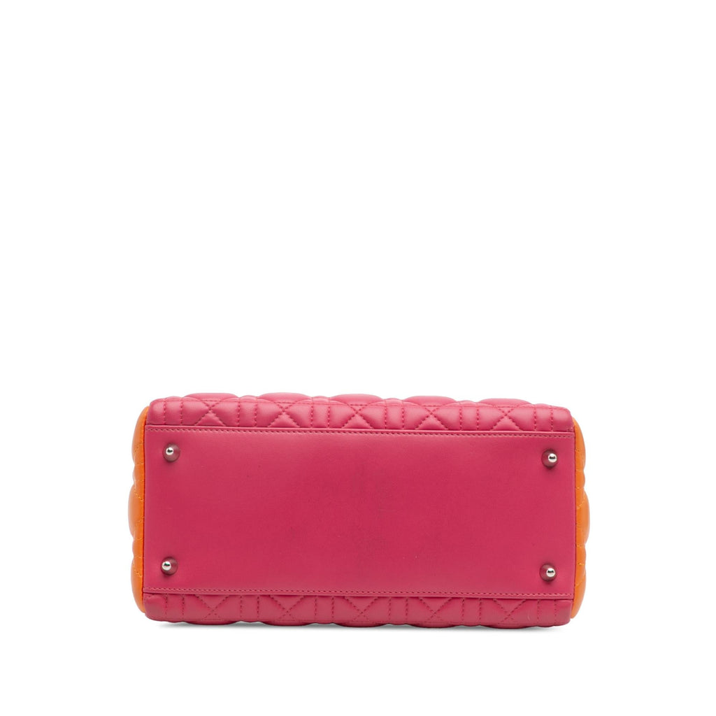 Dior Medium Tricolor Lambskin Cannage Lady Dior