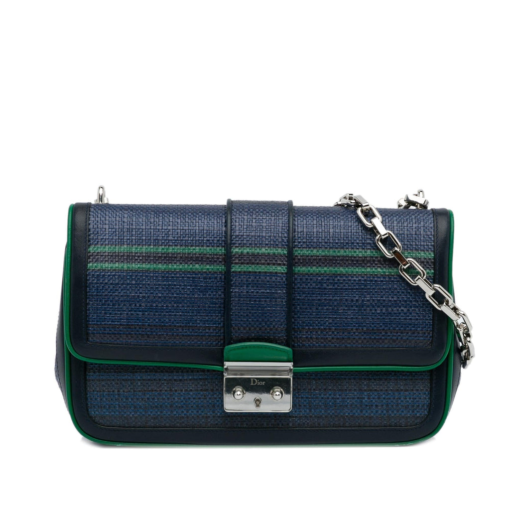 Dior Medium Tricolor Raffia Miss Dior Flap Bag (SHG-F8E2uQ)