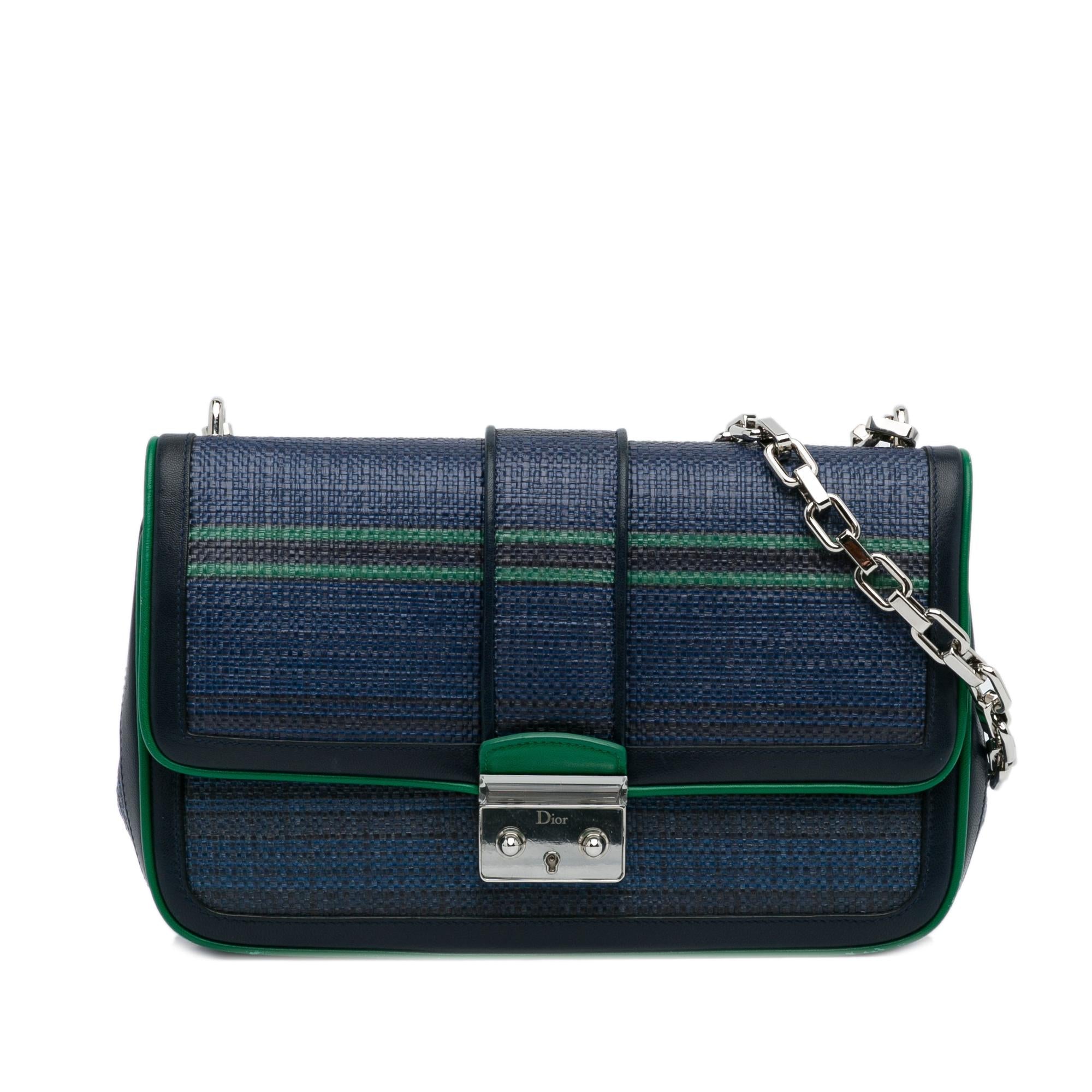 Dior Medium Tricolor Raffia Miss Dior Flap Bag (SHG-F8E2uQ)