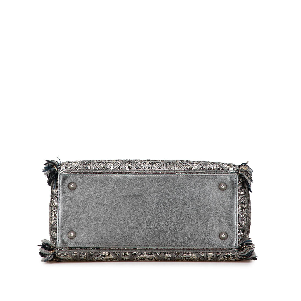 Dior Medium Tweed Cannage Fringe Lady Dior