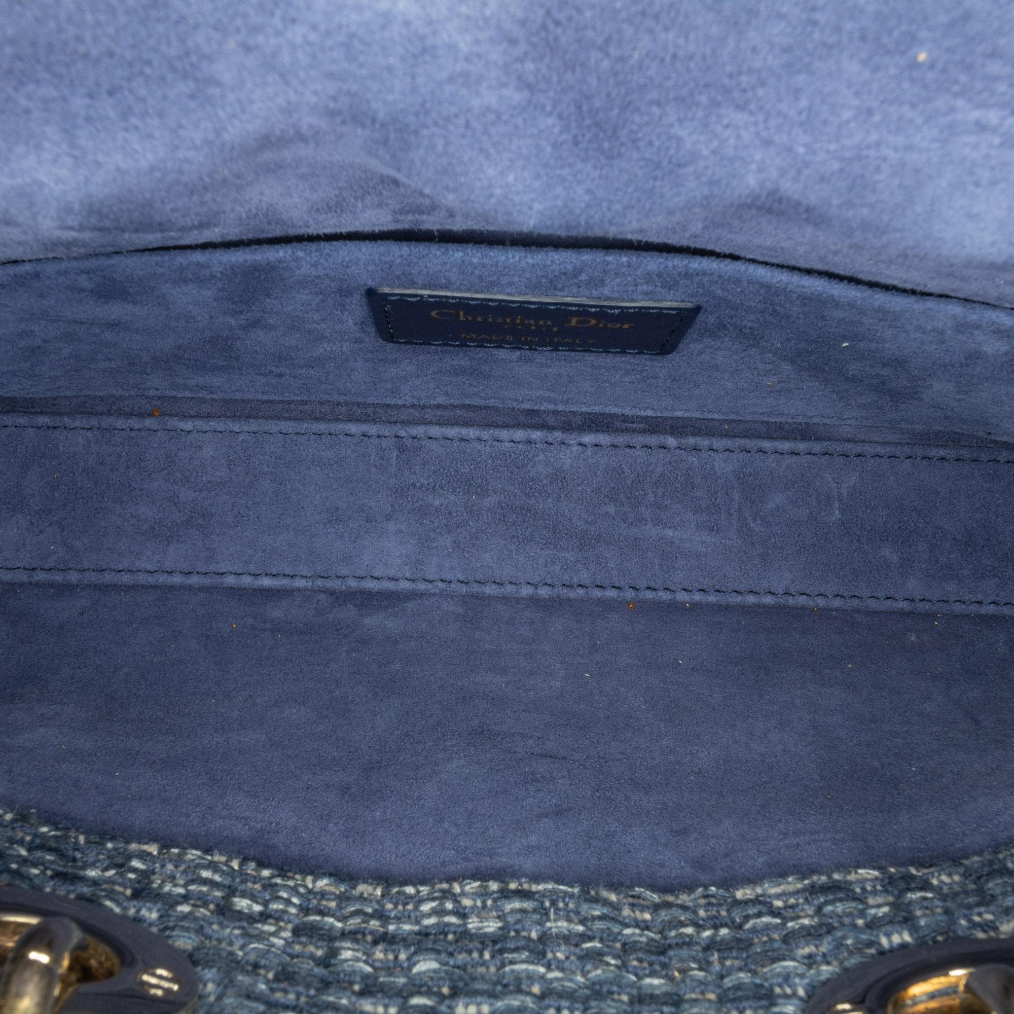 Dior Medium Tweed Cannage Lady D Joy (SHG-TjBiZO)